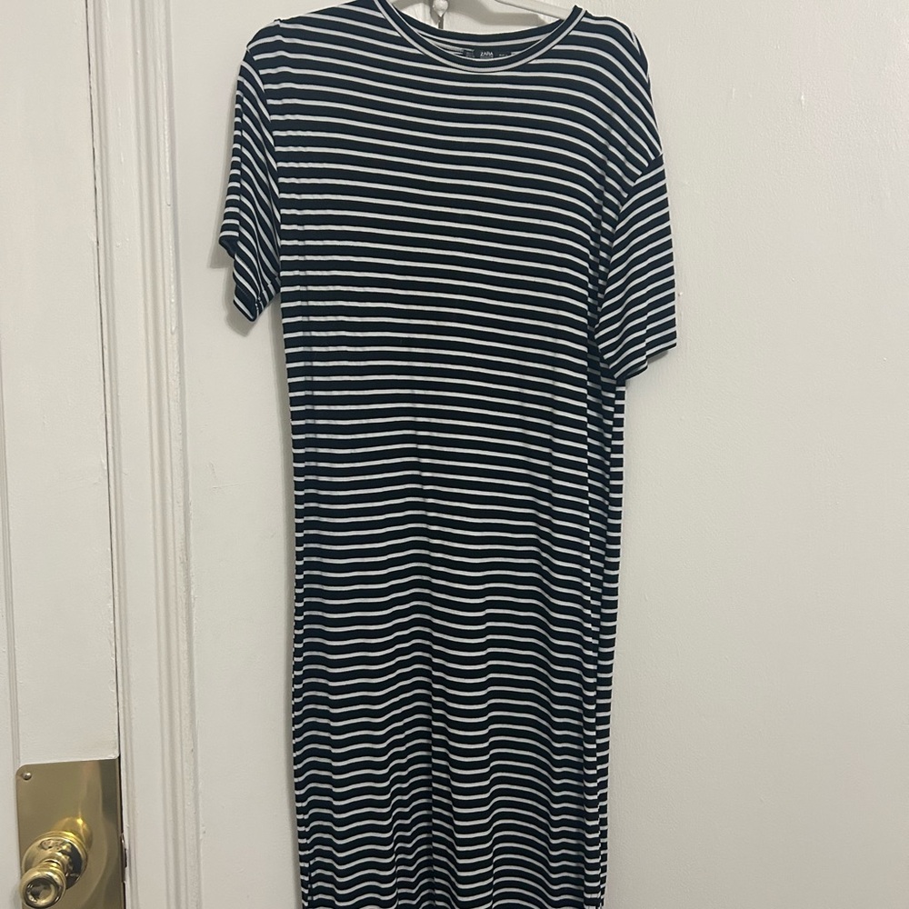 Zara Striped Black and White Dress